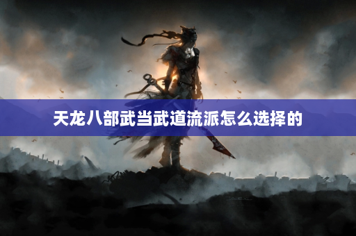 天龙八部武当武道流派怎么选择的