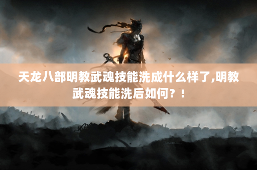 天龙八部明教武魂技能洗成什么样了,明教武魂技能洗后如何？!  第4张