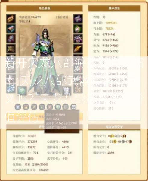 新开天龙八部游戏发布网指南:天龙八部武器装备有意义吗？天龙八部武器装备价值评估 第2张