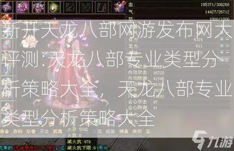 新开天龙八部网游发布网大评测:天龙八部专业类型分析策略大全，天龙八部专业类型分析策略大全 第2张