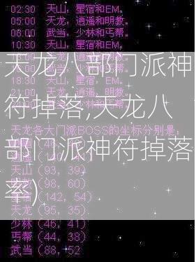 天龙八部门派神符掉落,天龙八部门派神符掉落率)