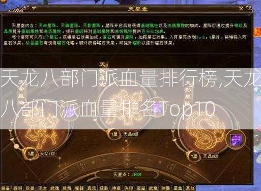 天龙八部门派血量排行榜,天龙八部门派血量排名Top10  第2张