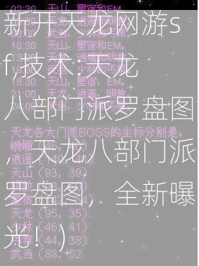 新开天龙网游sf,技术:天龙八部门派罗盘图，天龙八部门派罗盘图，全新曝光！)  第2张