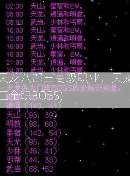 天龙八部三高级职业，天龙三全职BOSS)  第1张