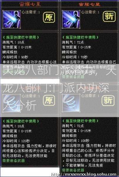 天龙八部门派潜力，天龙八部门:门派内功深入分析  第2张