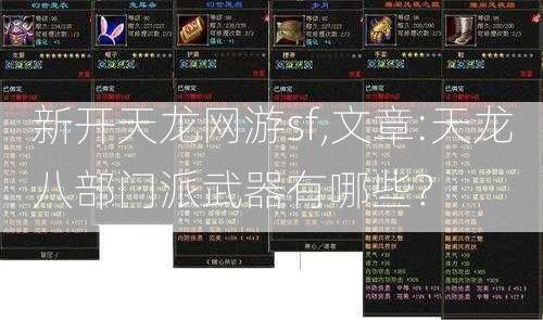 新开天龙网游sf,文章:天龙八部门派武器有哪些？  第2张