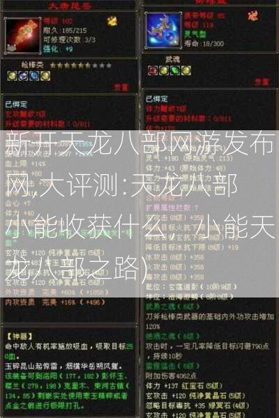 新开天龙八部网游发布网,大评测:天龙八部小能收获什么，小能天龙八部之路)  第2张