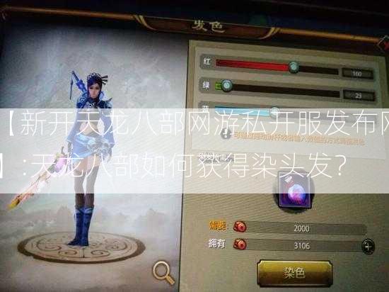 【新开天龙八部网游私开服发布网】:天龙八部如何获得染头发？  第2张