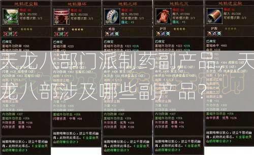 天龙八部门派制药副产品，天龙八部涉及哪些副产品？