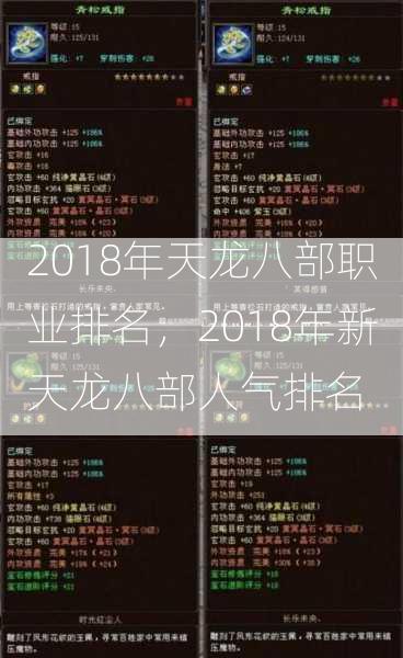 2018年天龙八部职业排名，2018年新天龙八部人气排名  第2张