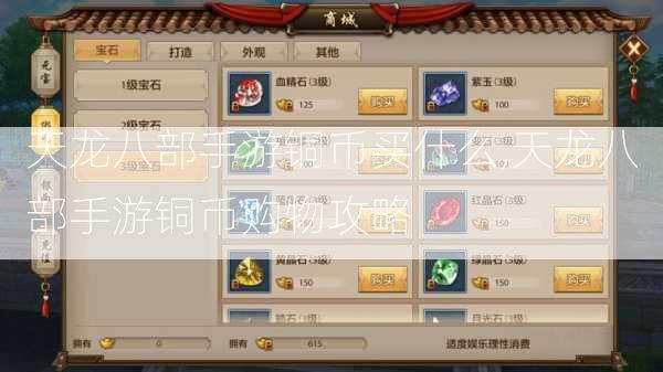 天龙八部手游铜币买什么,天龙八部手游铜币购物攻略 第1张