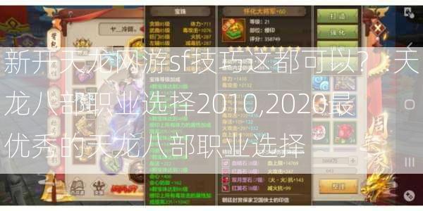 新开天龙网游sf技巧这都可以？:天龙八部职业选择2010,2020最优秀的天龙八部职业选择  第1张