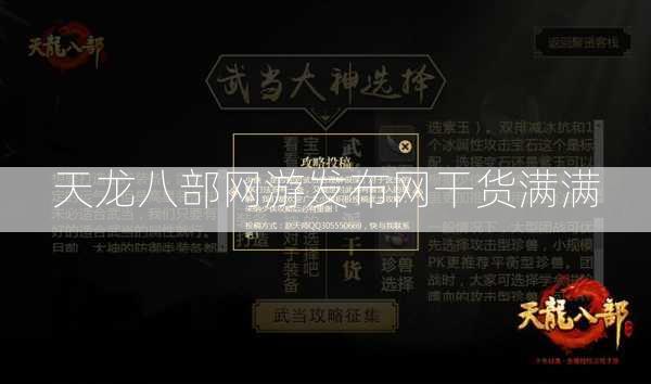 天龙八部网游发布网干货满满