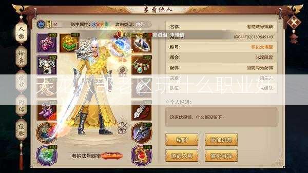 天龙八部老区玩什么职业好 第1张