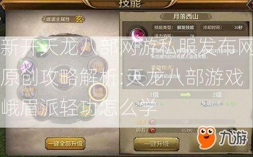 新开天龙八部网游私服发布网原创攻略解析:天龙八部游戏峨眉派轻功怎么学  第2张