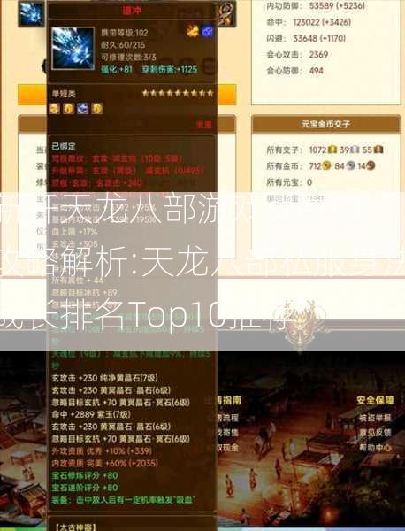 新开天龙八部游戏sf原创,攻略解析:天龙八部私服身法成长排名Top10推荐  第2张