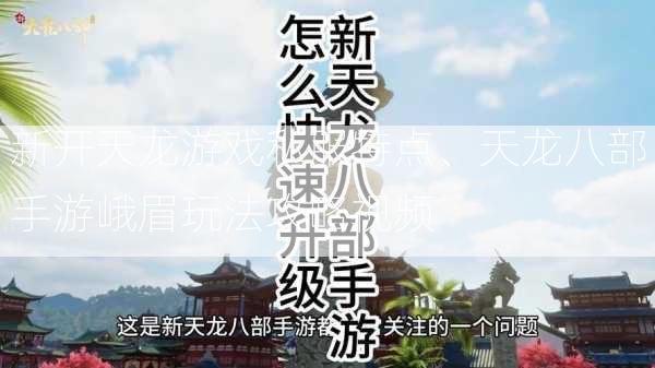 新开天龙游戏私服特点、天龙八部手游峨眉玩法攻略视频  第1张