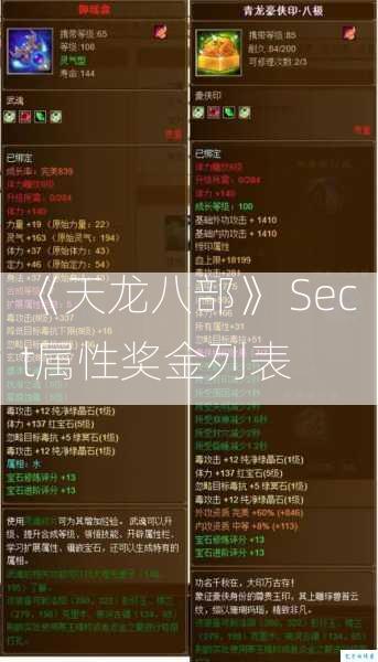 《天龙八部》 Sect属性奖金列表  第1张