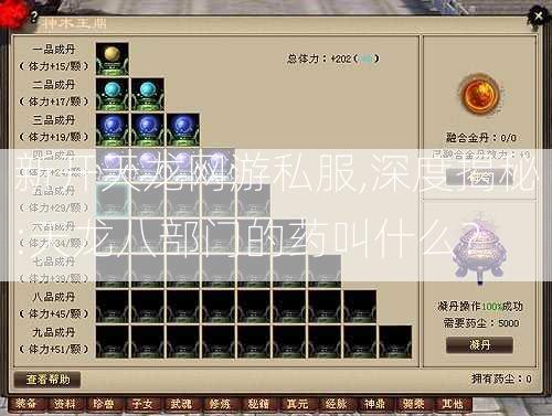 新开天龙网游私服,深度揭秘:天龙八部门的药叫什么？  第2张