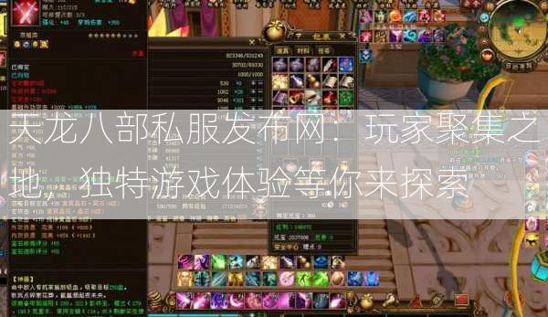 天龙八部私服发布网：玩家聚集之地，独特游戏体验等你来探索