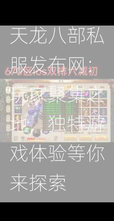 天龙八部私服发布网：玩家聚集之地，独特游戏体验等你来探索  第3张