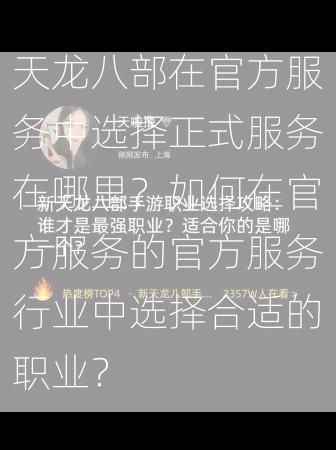 天龙八部在官方服务中选择正式服务在哪里？如何在官方服务的官方服务行业中选择合适的职业？  第3张
