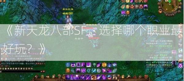 《新天龙八部SF，选择哪个职业最好玩？》  第2张