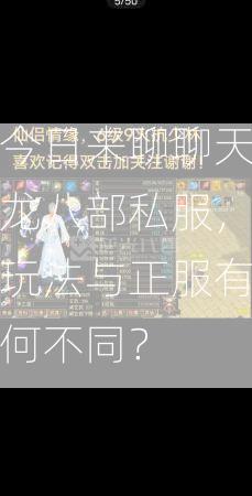 今日来聊聊天龙八部私服，玩法与正服有何不同？  第1张
