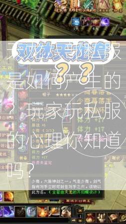 天龙八部私服是如何产生的？玩家玩私服的心理你知道吗？  第2张