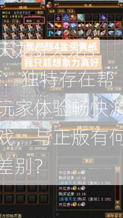 天龙sf天龙sf：独特存在帮玩家体验畅快游戏，与正版有何差别？  第2张