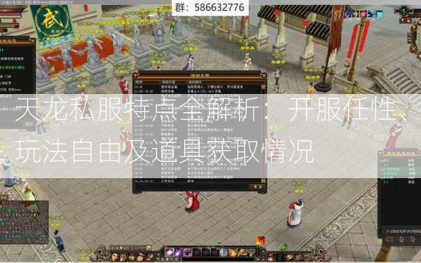 天龙私服特点全解析：开服任性、玩法自由及道具获取情况  第2张