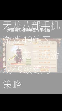 天龙八部手机游戏49练习，天龙手机游戏49级练习策略  第3张