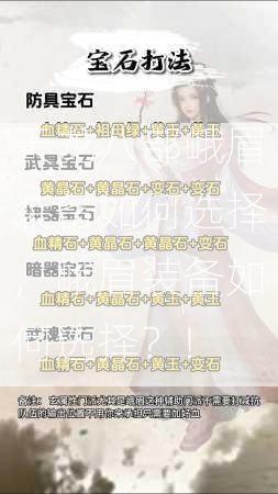 天龙八部峨眉装备如何选择，峨眉装备如何选择？!  第1张