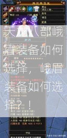 天龙八部峨眉装备如何选择，峨眉装备如何选择？!  第2张