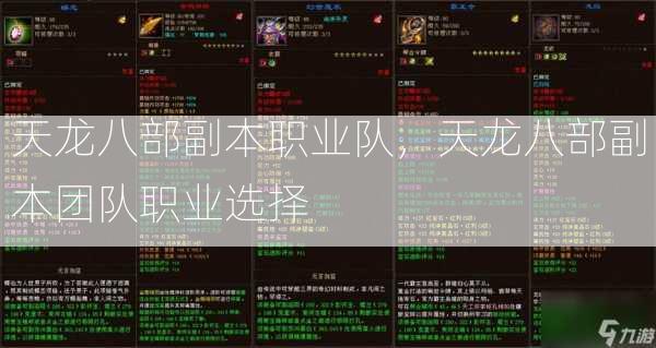 天龙八部副本职业队，天龙八部副本团队职业选择  第2张