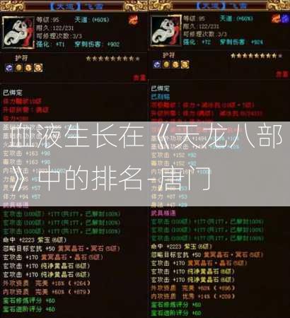 血液生长在《天龙八部》中的排名-唐门  第3张