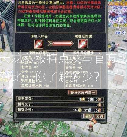 天龙私服特点及与官方服对比，你了解多少？  第2张