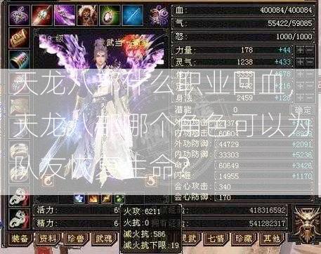 天龙八部什么职业回血，天龙八部哪个角色可以为队友恢复生命？  第1张