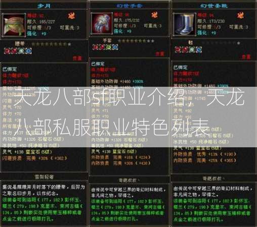 天龙八部sf职业介绍，天龙八部私服职业特色列表  第3张
