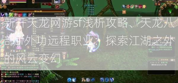 新开天龙网游sf浅析攻略、天龙八部sf外功远程职业：探索江湖之外的风云变幻  第3张