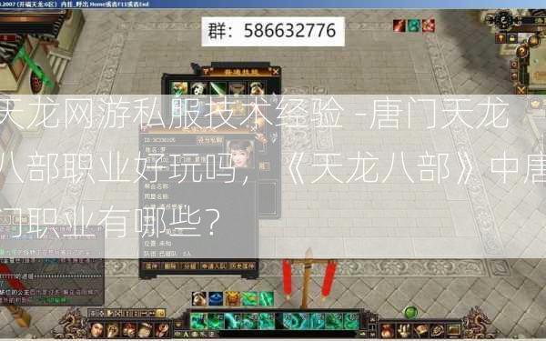 天龙网游私服技术经验 -唐门天龙八部职业好玩吗，《天龙八部》中唐门职业有哪些？  第2张
