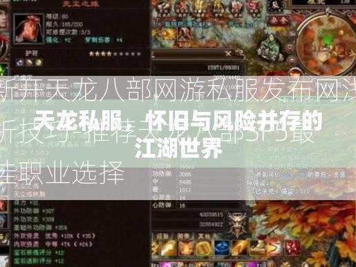 新开天龙八部网游私服发布网浅析技巧-推荐天龙八部SF5最佳职业选择  第2张