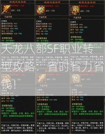 天龙八部SF职业转型攻略：省时省力省钱！  第3张