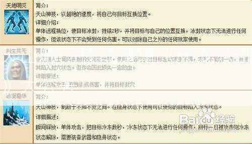 天山师门技能清单《天龙八部》大公开！