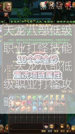 天龙八部低级职业打怪技能，天龙八部低级职业打怪攻略  第2张