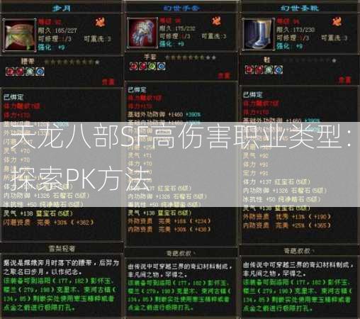 天龙八部SF高伤害职业类型：探索PK方法  第2张