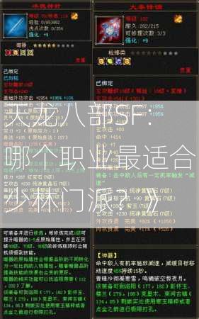 天龙八部SF：哪个职业最适合少林门派？》