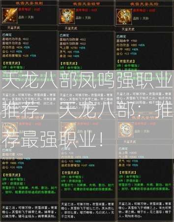 天龙八部凤鸣强职业推荐，天龙八部：推荐最强职业！  第3张