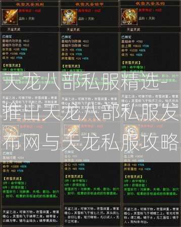 天龙八部私服精选-推出天龙八部私服发布网与天龙私服攻略