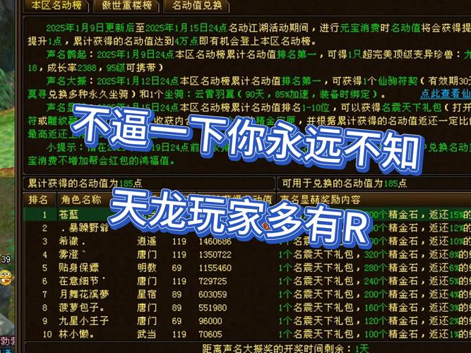 天龙sf玩家必看！这些信息助你畅享游戏少走弯路